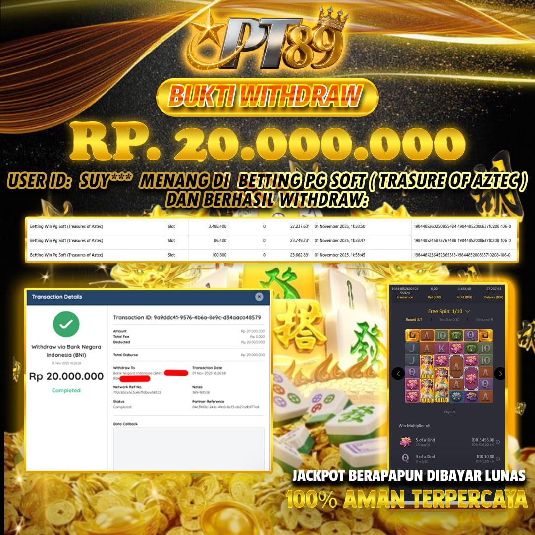 BUKTI WITHDRAW Trasure Of Aztec - PG Soft	