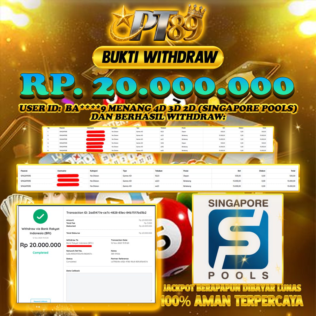 BUKTI WITHDRAW Singapore Pools - TOGEL