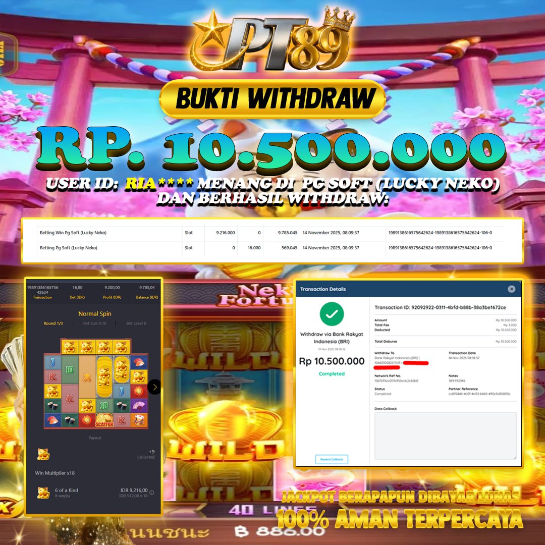 BUKTI WITHDRAW Lucky Neko - PG Soft
