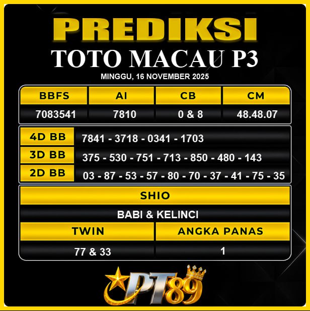 PREDIKSI TOGEL PT89	