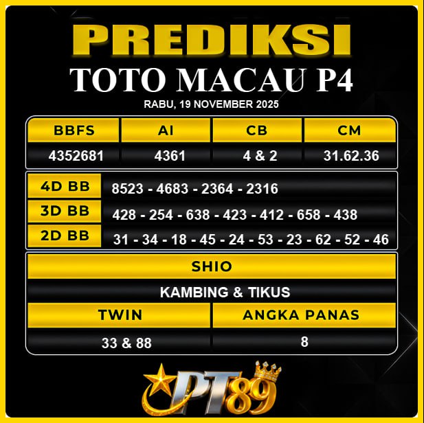 PREDIKSI TOGEL PT89	