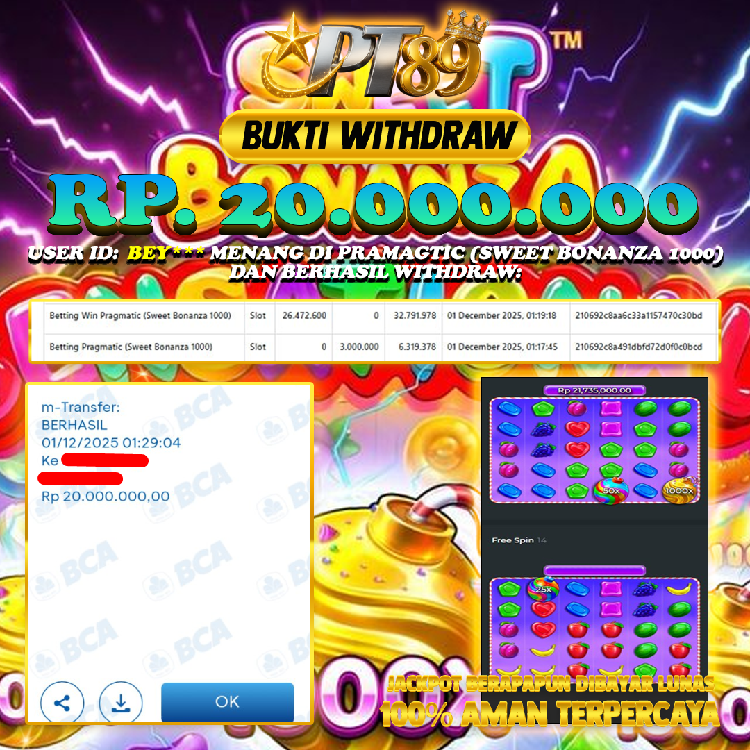 BUKTI WITHDRAW Sweet Bonanza 1000 - Pragmatic